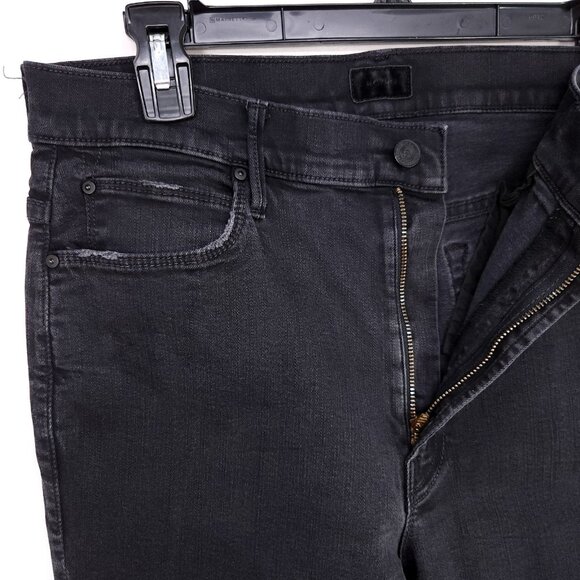 Mother Jeans Womens 32 Black Stunner Zip Ankle Step Fray High Rise Stretch Denim - Picture 3 of 14